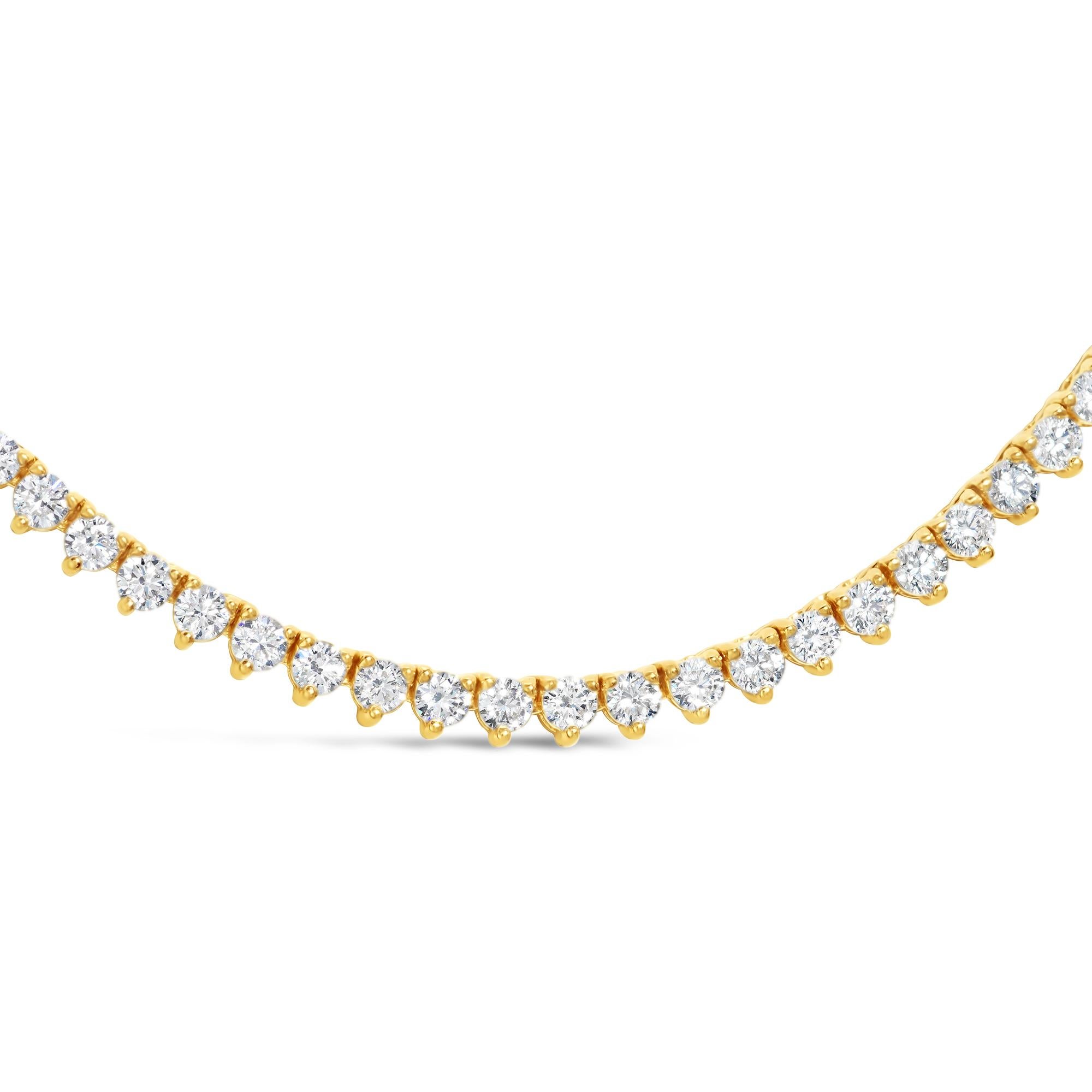 Contemporaneo Roman Malakov Diamonds, collana da tennis con diamanti a taglio Brilliante da 10.30 carati totali in vendita