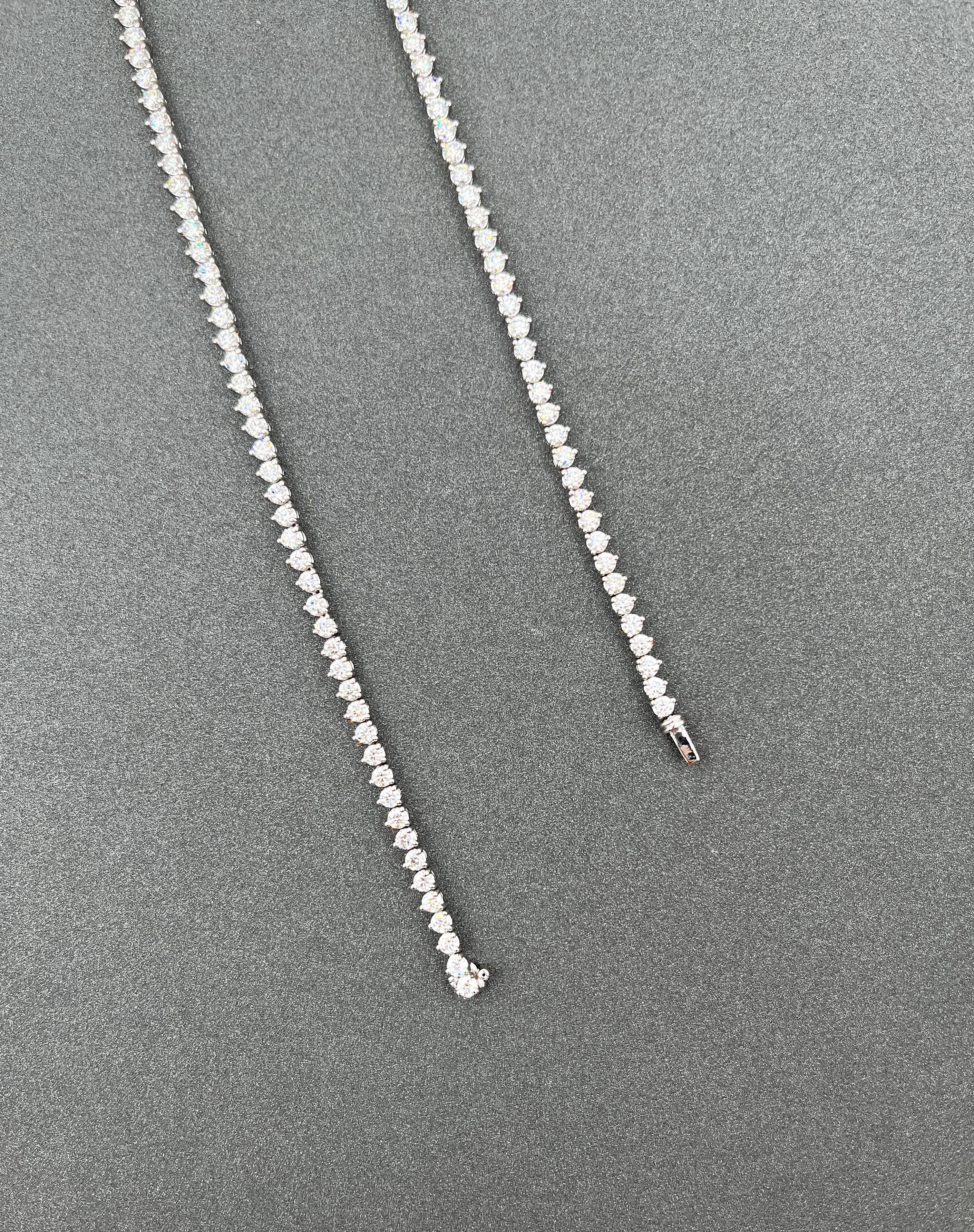 Round Cut 10.30 ct Diamond Tennis Necklace