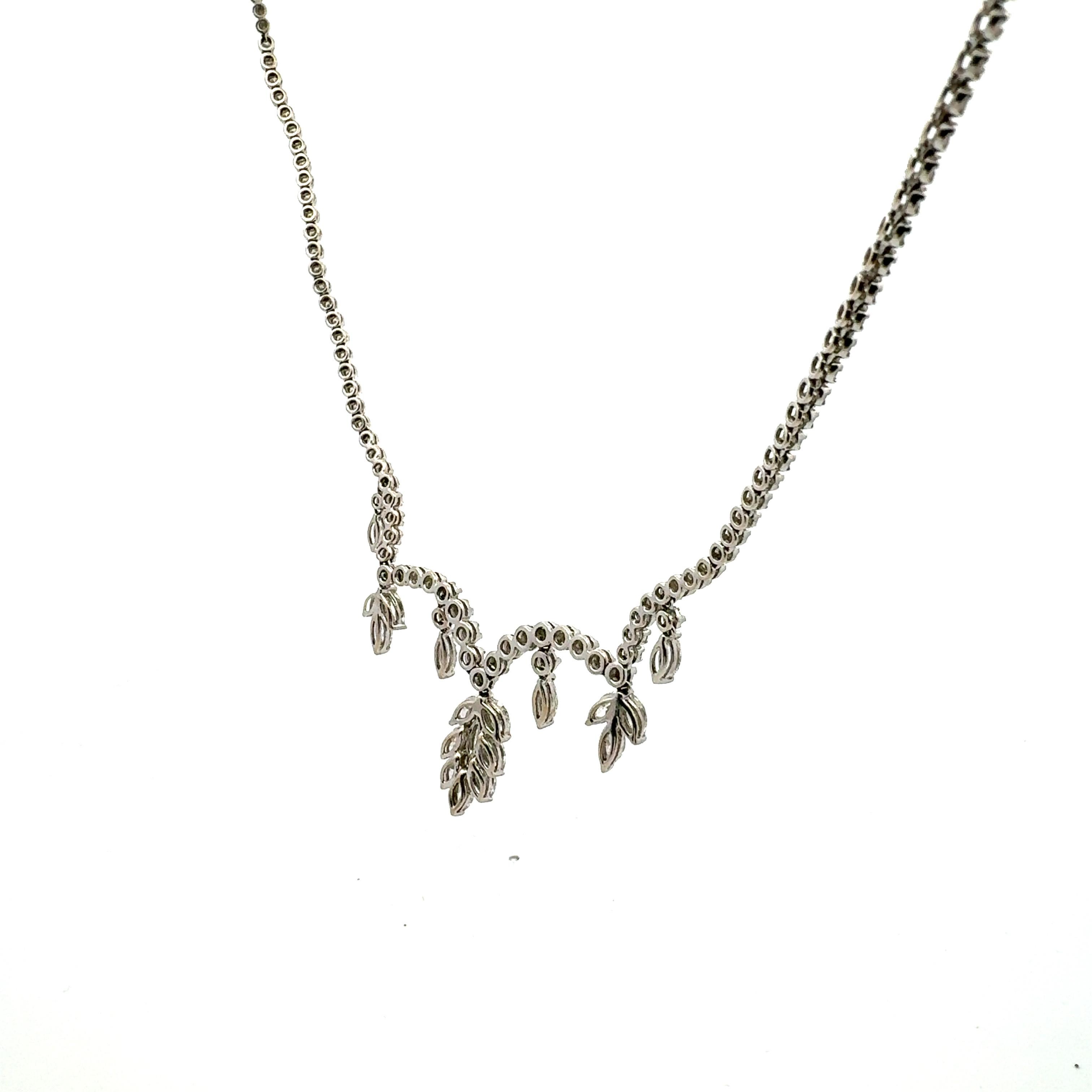 Collana Riviera in platino da 10,31 carati con diamanti tondi e brillanti G VS1 e G VS1 in vendita 2