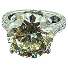 Bague solitaire en platine avec diamants de 10,32 carats