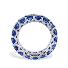 10.33 Carat Sapphire Eternity Band Ring White Gold