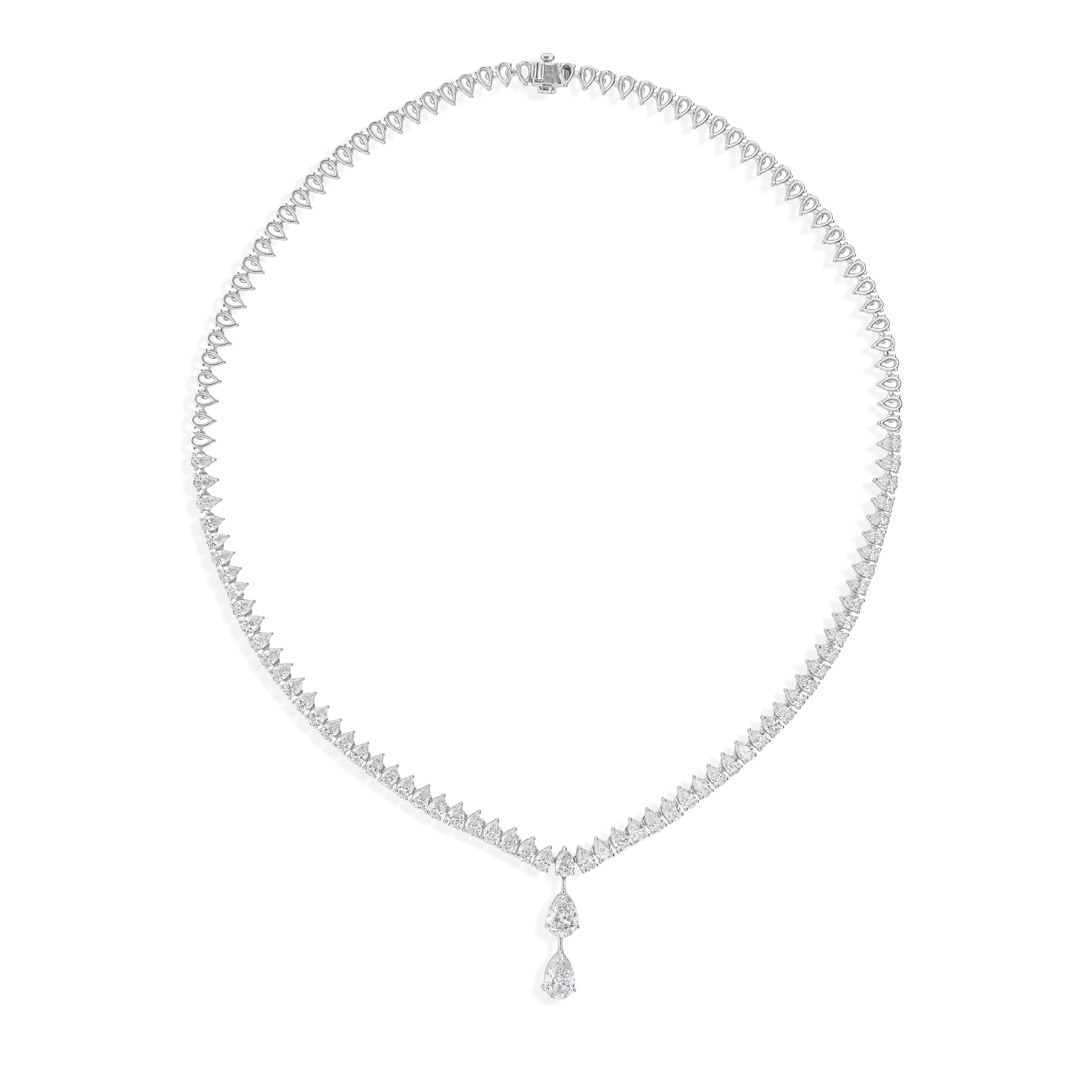 10.33cts SI/HI Collar de Diamantes Colgante Lágrima 18 Kilates Oro Blanco Corte pera en venta