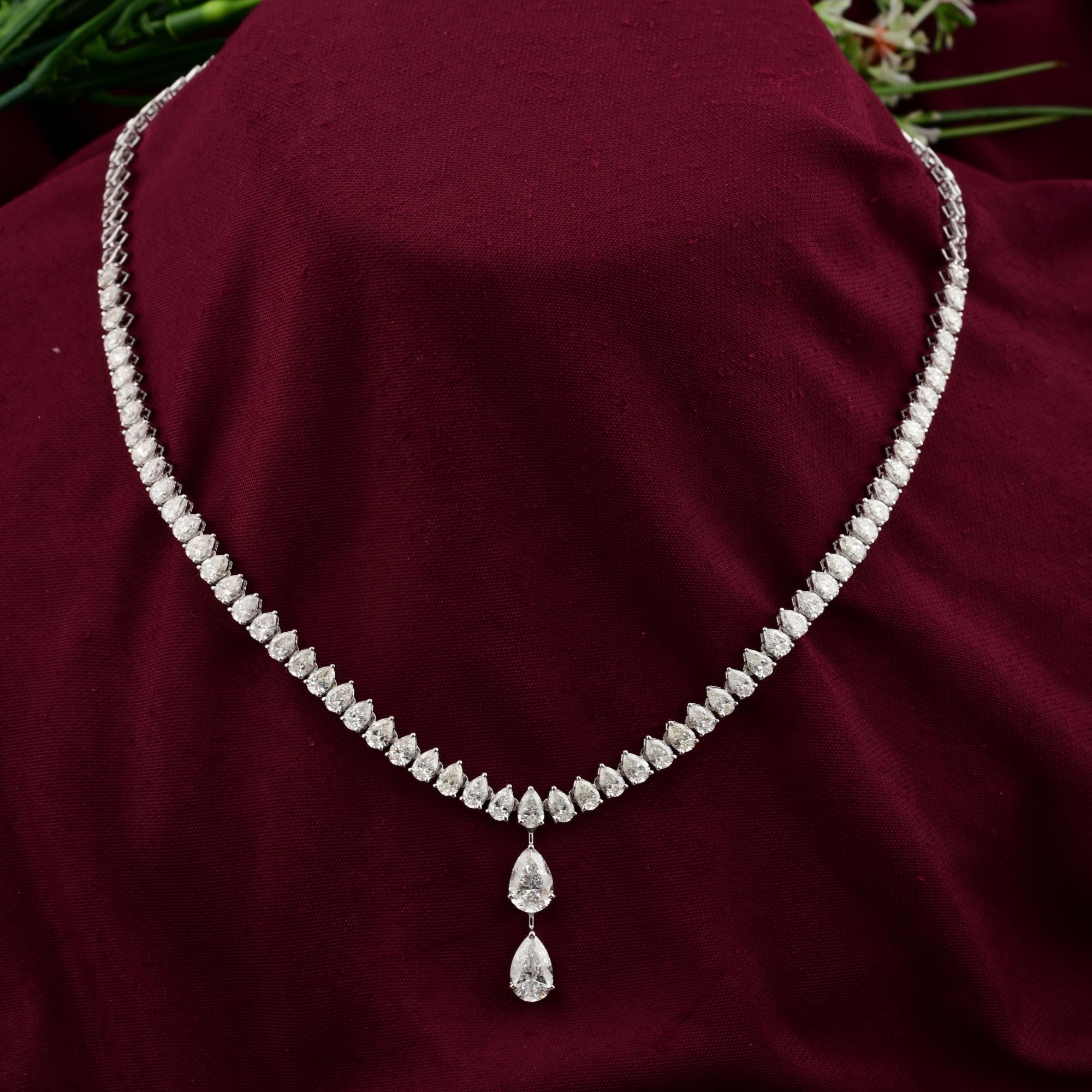 10.33cts SI/HI Collar de Diamantes Colgante Lágrima 18 Kilates Oro Blanco en Nuevo estado para la venta en Diera, Dubai