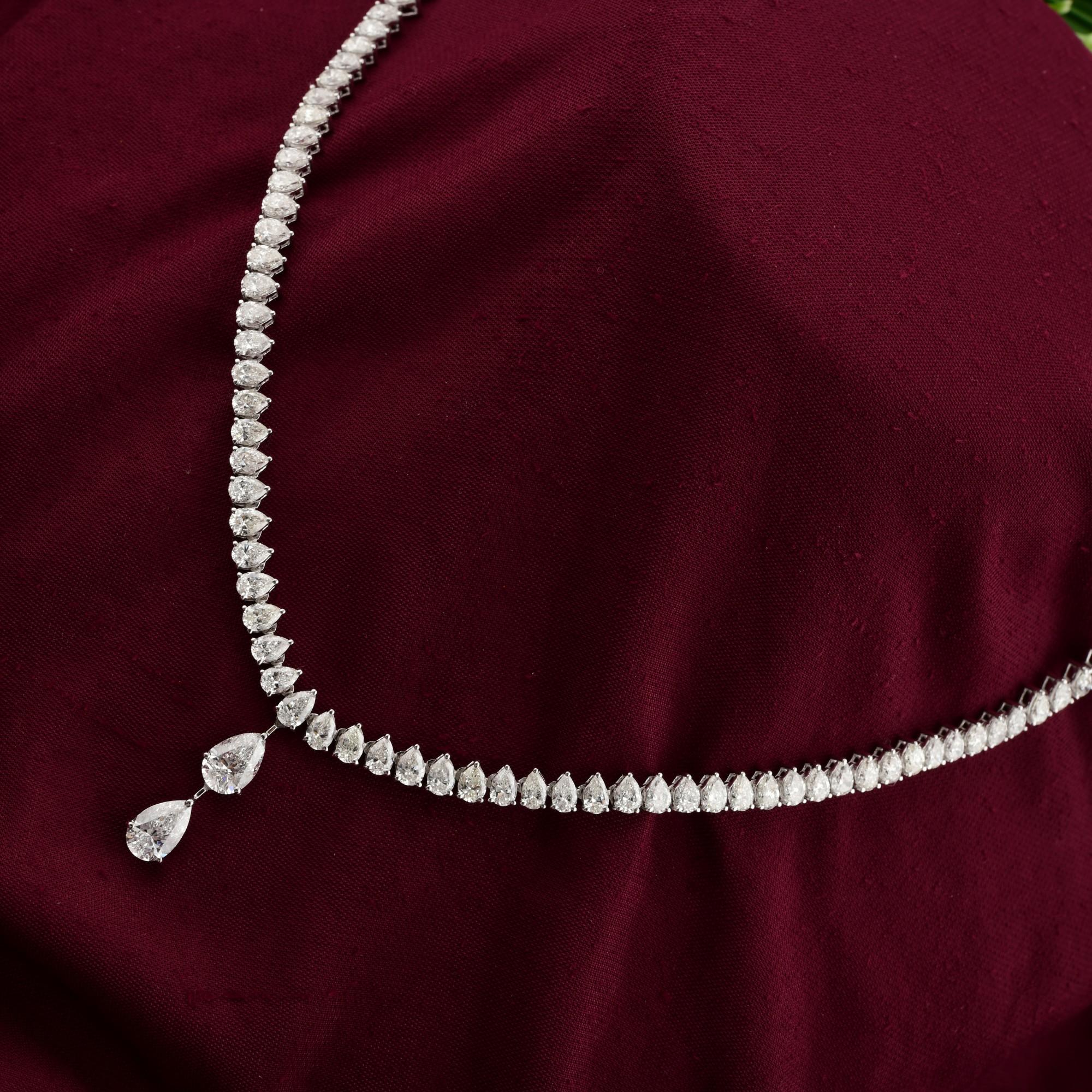 De las mujeres 10.33cts SI/HI Collar de Diamantes Colgante Lágrima 18 Kilates Oro Blanco en venta