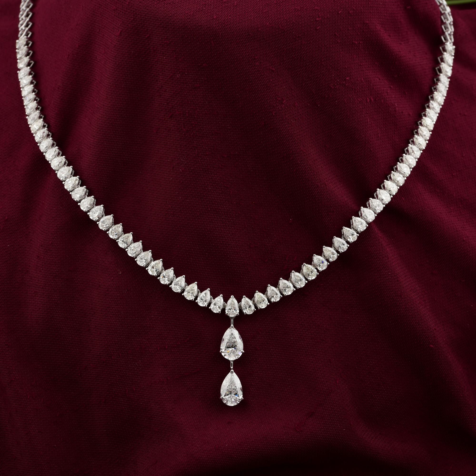 10.33cts SI/HI Collar de Diamantes Colgante Lágrima 18 Kilates Oro Blanco en venta 1