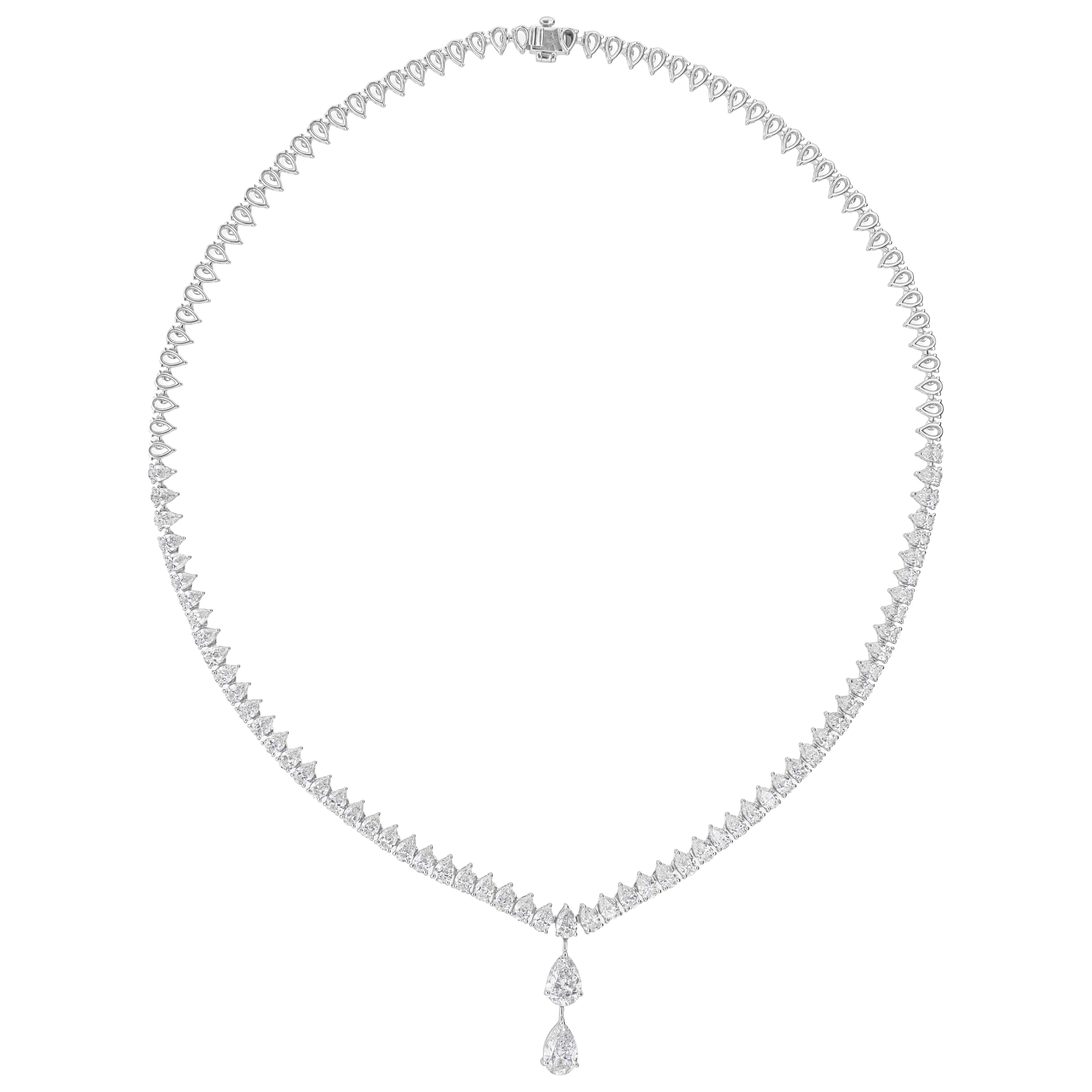 10.33cts SI/HI Collar de Diamantes Colgante Lágrima 18 Kilates Oro Blanco en venta