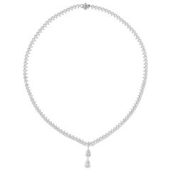 Collana con diamanti naturali 10,33cts SI/HI Ciondolo a goccia in oro bianco 14 carati