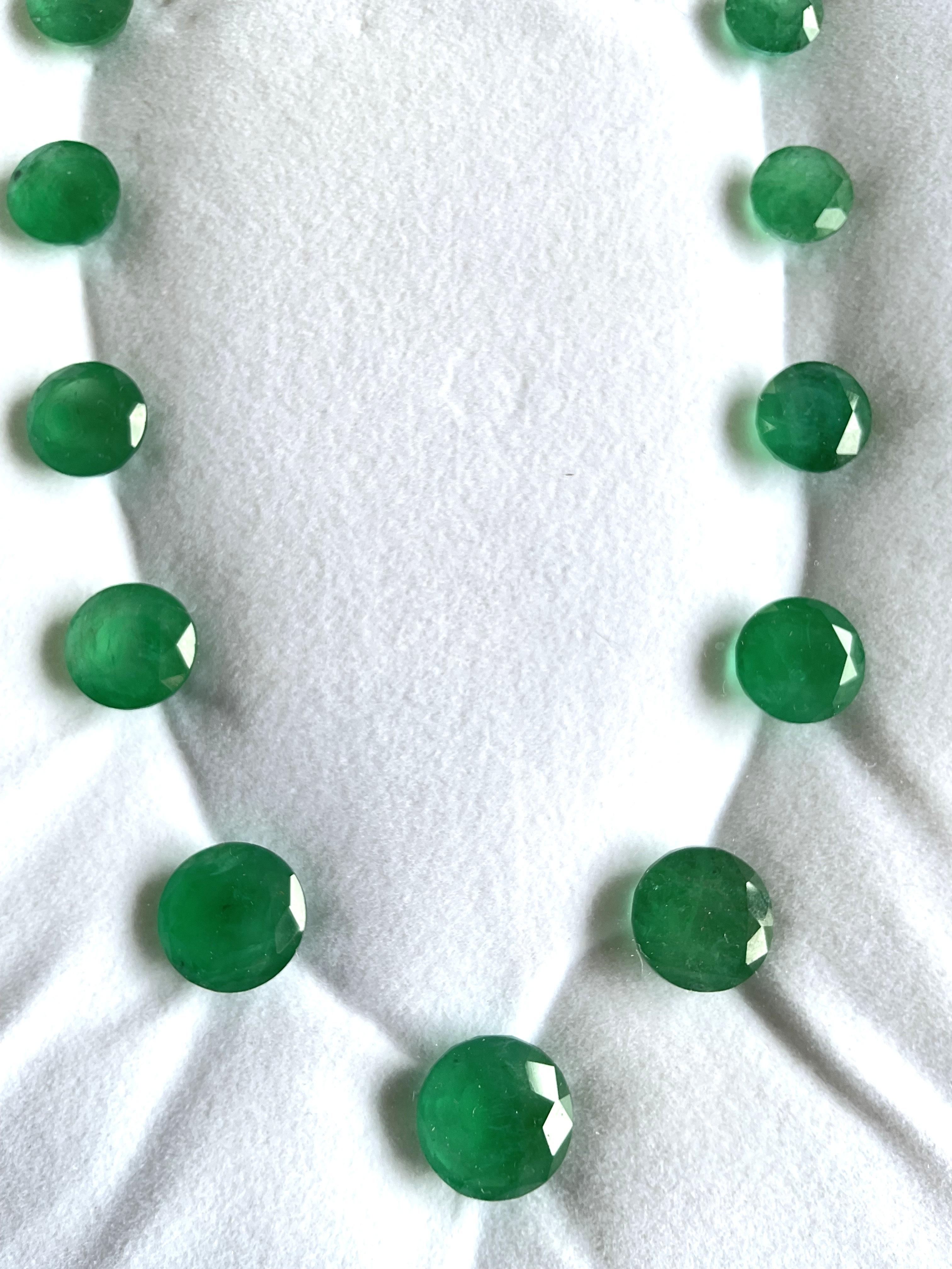 103.48 Carats Zambian Emerald Round Cutstone Layout 11 Pieces For Fine Jewelry For Sale 1