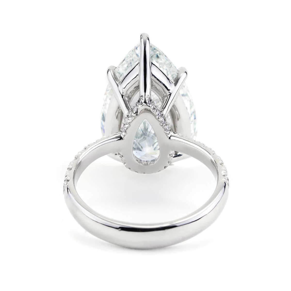 Pear Cut 10.35 Carat GIA Certified Natural Pear Diamond Engagement Ring in Platinum For Sale