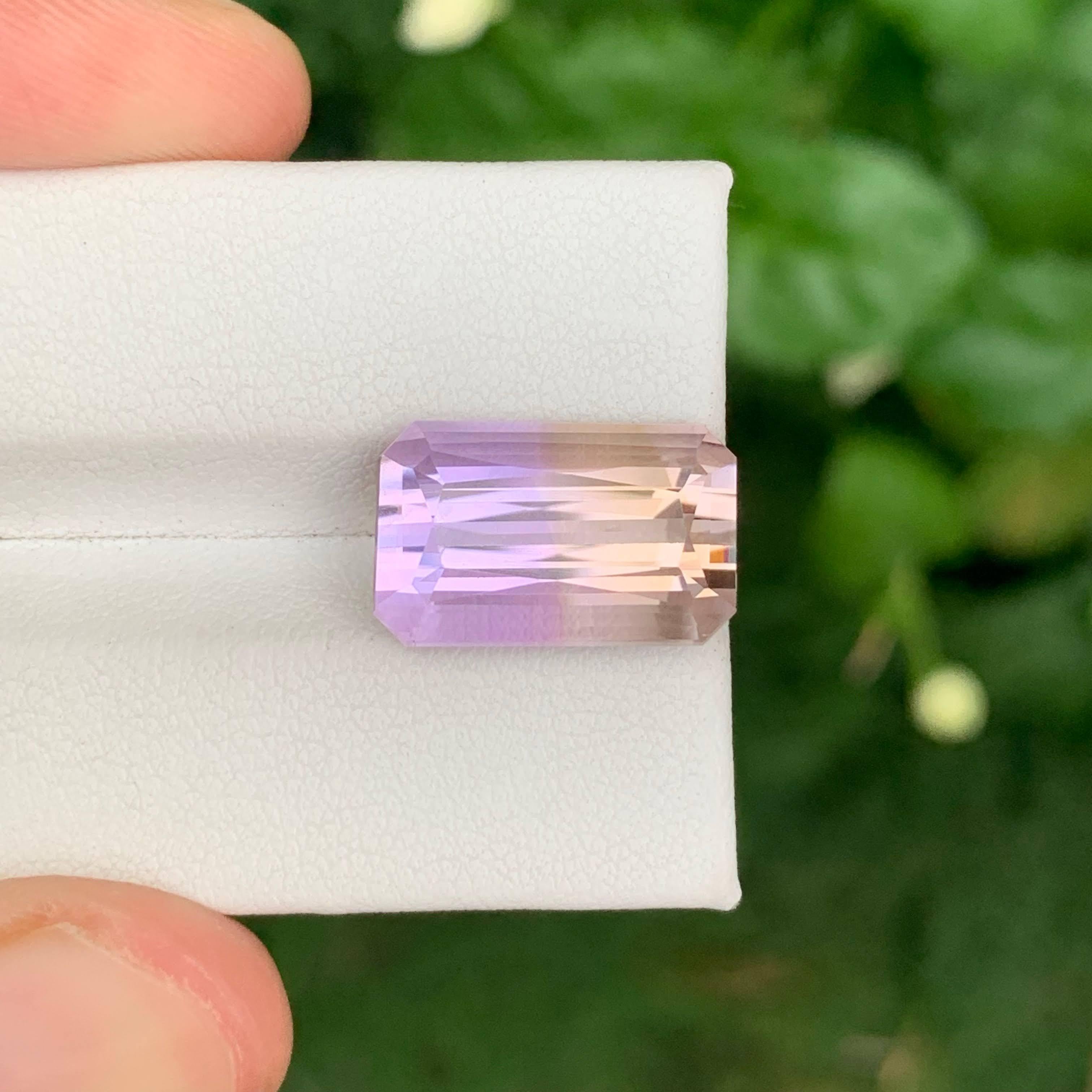 Modern 10.35 Carat Natural Loose Ametrine Gemstone Brilliant Cut Bolivian Gemstone For Sale