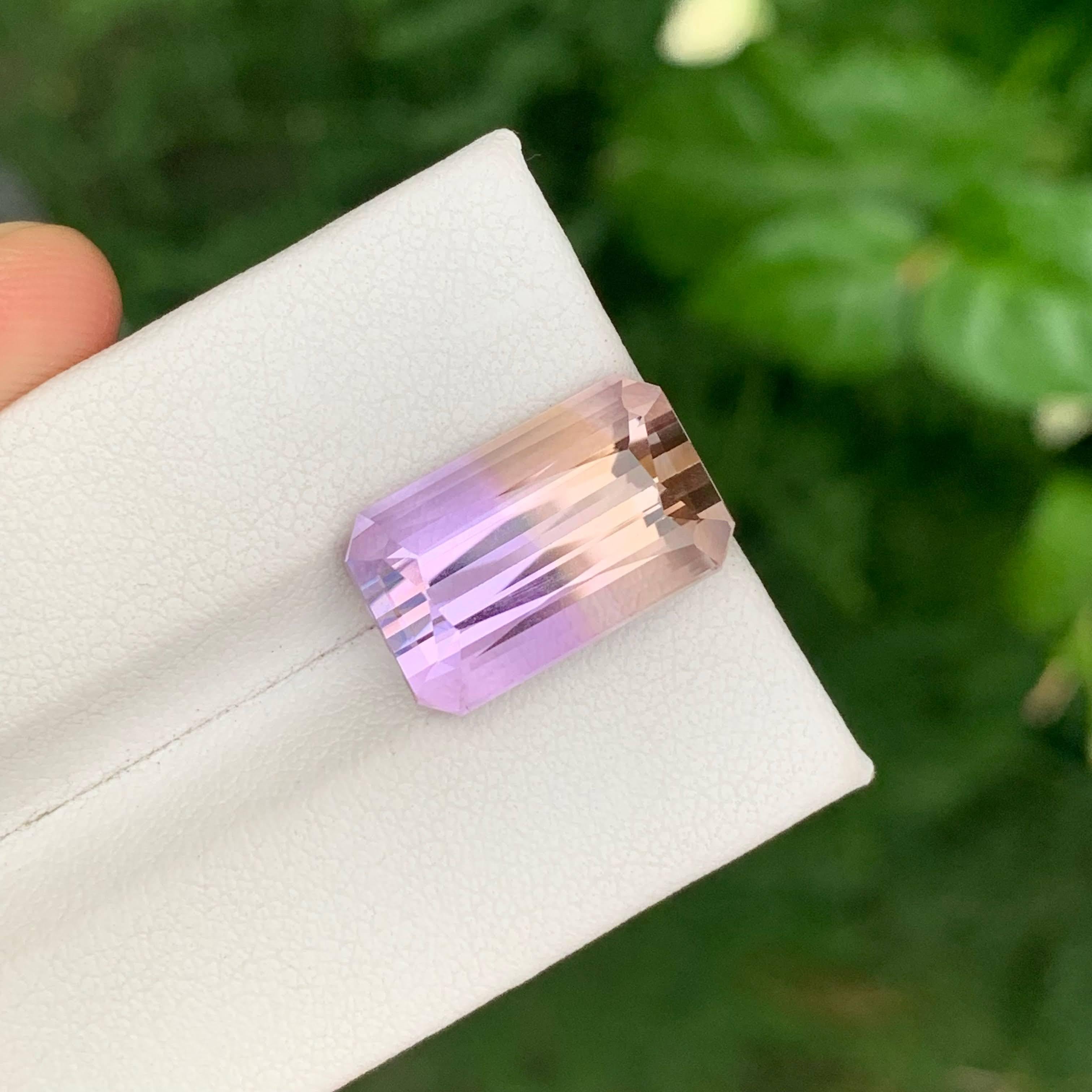 10.35 Carat Natural Loose Ametrine Gemstone Brilliant Cut Bolivian Gemstone In New Condition For Sale In Bangkok, TH