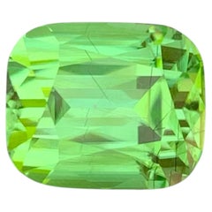 10.35 Carat Natural Loose Apple Green Rutile Peridot Cushion Cut Pakistani Gem