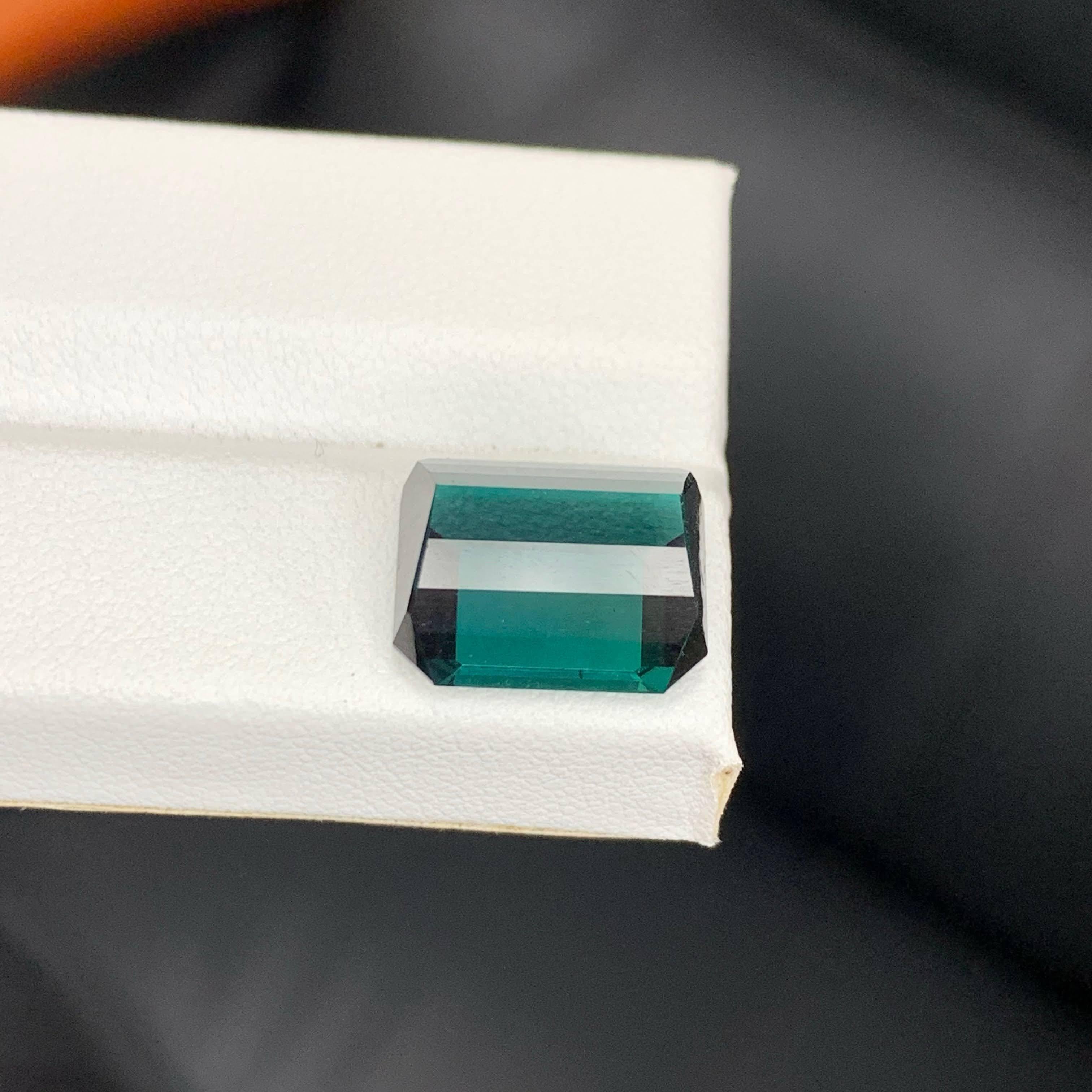 10.35 Karat Natürliche Lose Blaue Farbe Turmalin Smaragdschliff Afghanischer Edelstein im Angebot 5