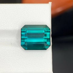 10.35 carati di tormalina blu naturale sfusa con taglio smeraldo Gemma afgana
