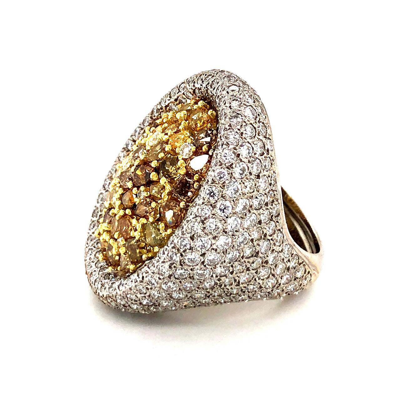10.35 Carat Fancy Diamonds Ring 18 Karat Gold 5