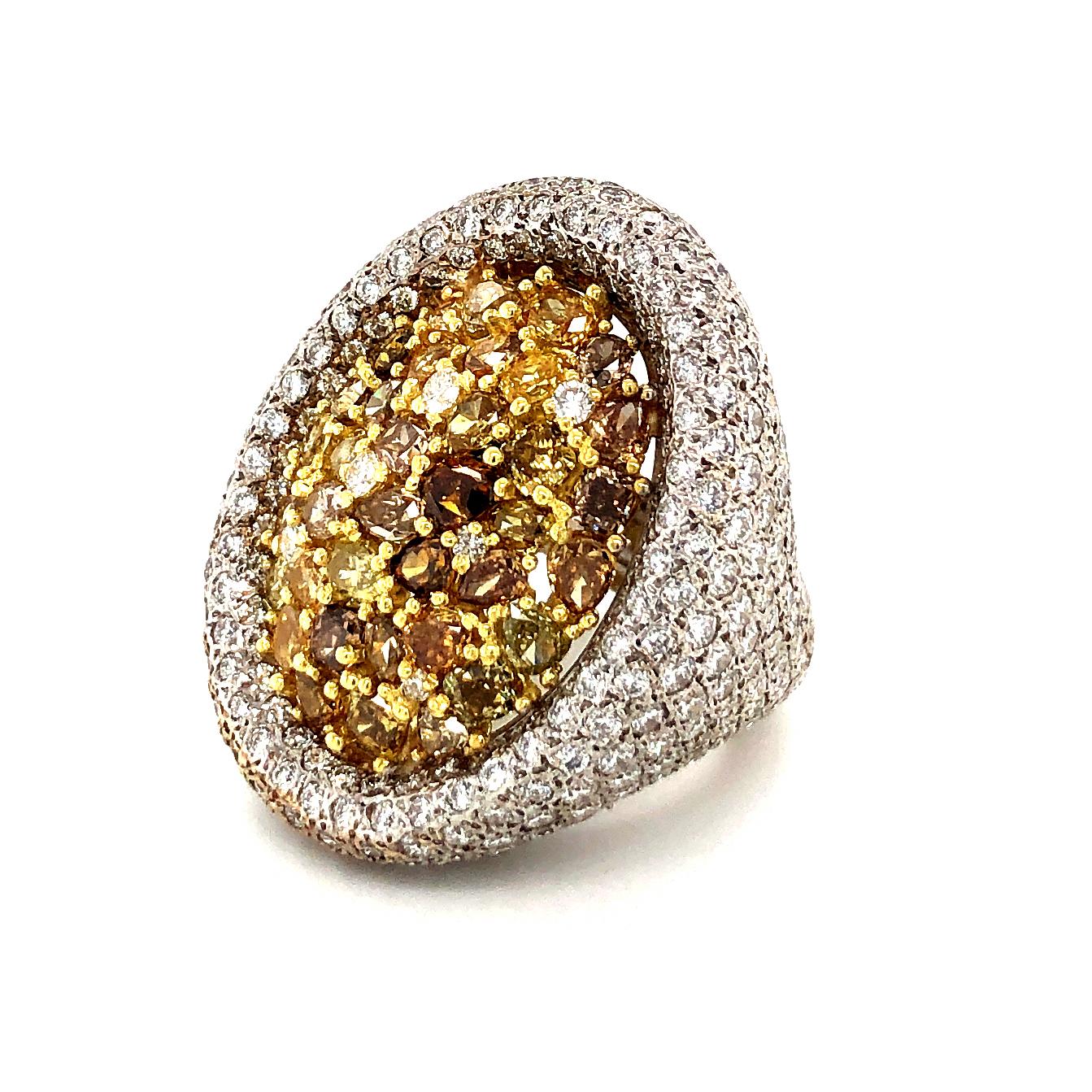 10.35 Carat Fancy Diamonds Ring 18 Karat Gold 1