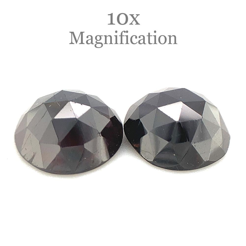 10.35ct Pair Almandine/Almandite Round Rose Cut Red Rhodolite Garnet from Mozamb For Sale 6