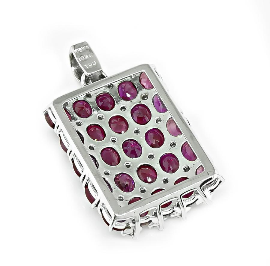 10.35ct Rubis 1.03ct Diamant Pendentif en or Bon état - En vente à New York, NY