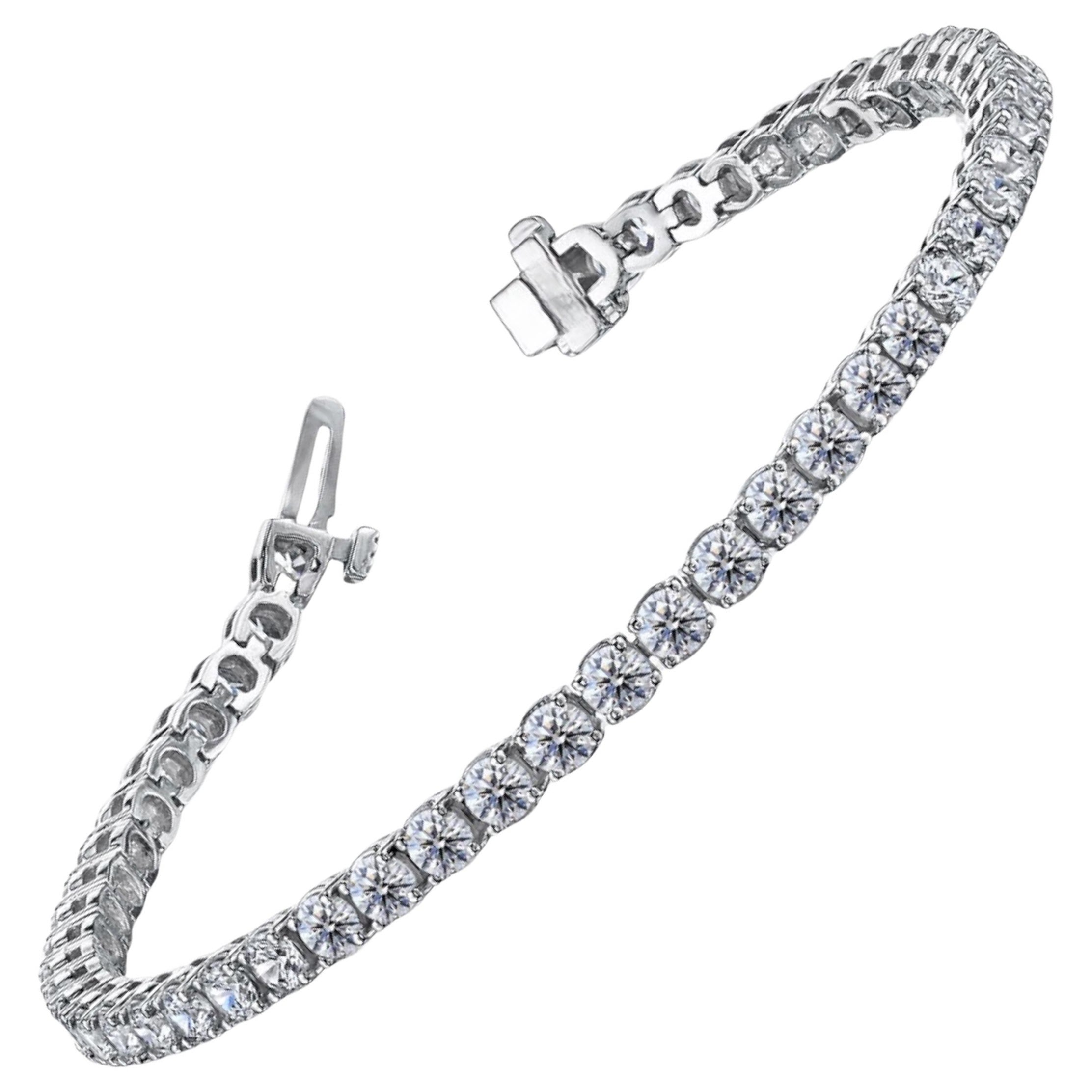 Pulsera de tenis de 10,35 ct G/VS Oro blanco de 14 quilates en venta