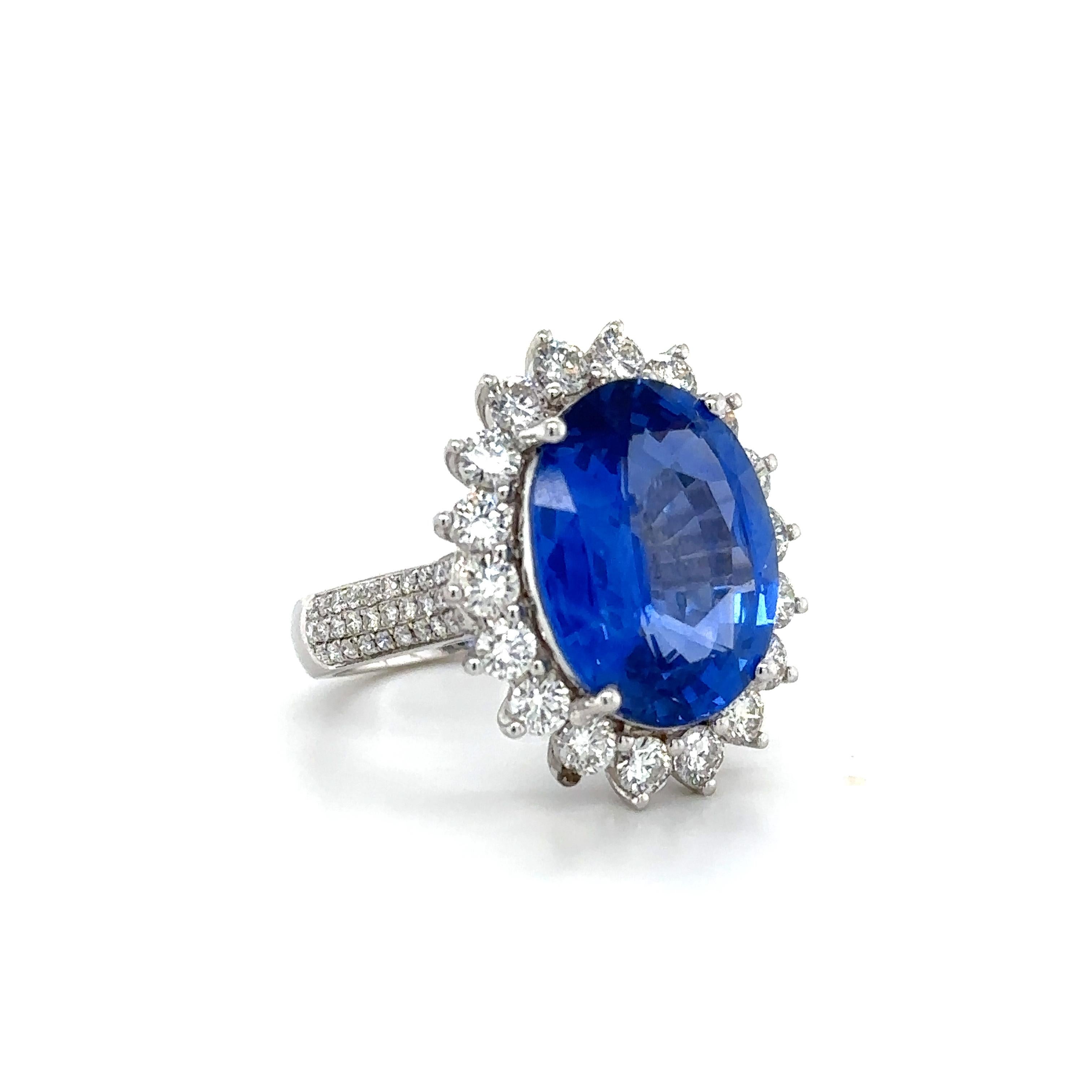 10.36 Carat GRS Certified Sapphire Diamond Ring For Sale 3