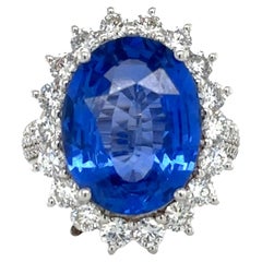10.36 Carat GRS Certified Sapphire Diamond Ring