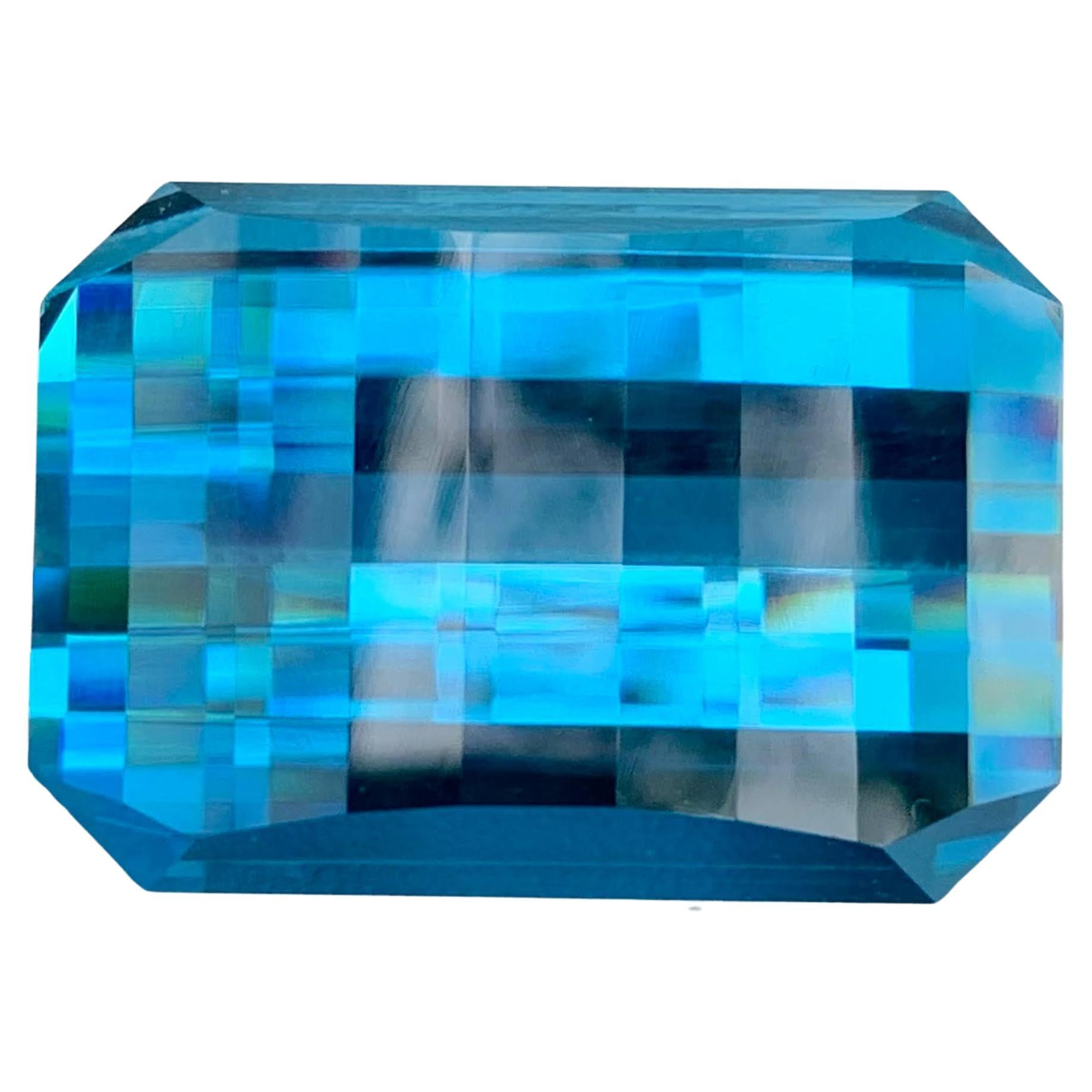 103.70 Carat Natural Loose London Blue Topaz Pixel Cut African Gemstone