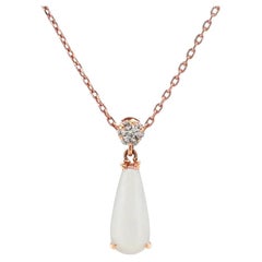1,037ct Jade und Diamant 18ct Rose Gold Mini-Anhänger