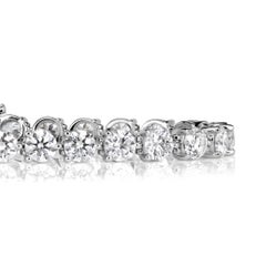 Pulsera de tenis con diamantes redondos talla brillante de 10,37 ct en oro blanco de 18 quilates