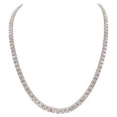Collana Tennis con diamanti naturali rotondi da 10,38 carati - A. Silver, 16 pollici