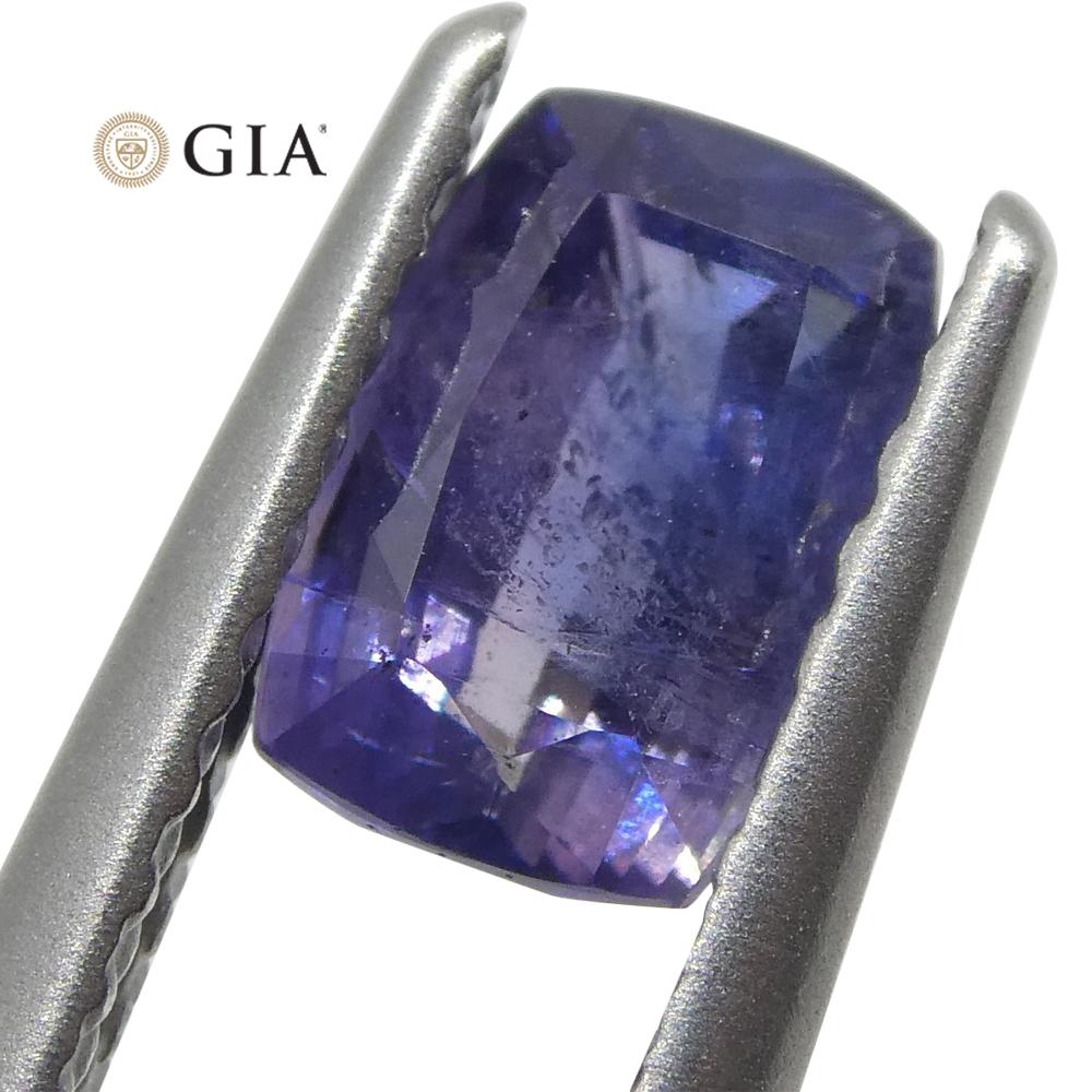 1.03ct Cushion Violetish Blue Sapphire GIA Certified Pakistan / Kashmir Unheated 5