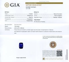 1.03ct Cushion Violetish Blue Sapphire GIA Certified Pakistan / Kashmir Unheated