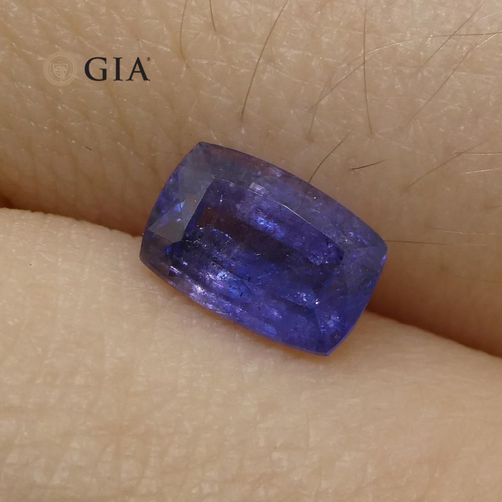 1.03ct Cushion Violetish Blue Sapphire GIA Certified Pakistan / Kashmir Unheated In New Condition In Toronto, Ontario