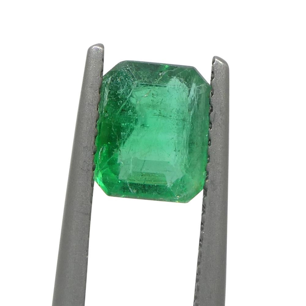 1.03ct Emerald Cut Green Emerald from Zambia For Sale 6