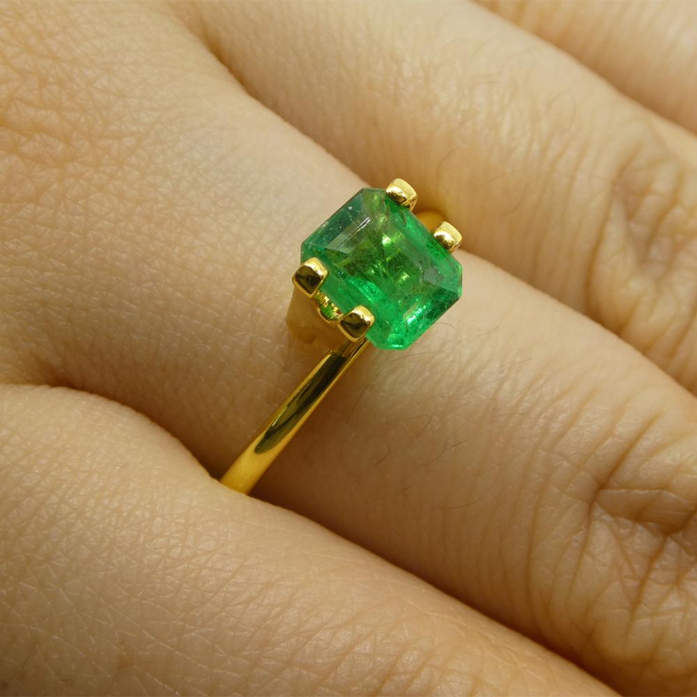 1.03ct Emerald Cut Green Emerald from Zambia For Sale 8