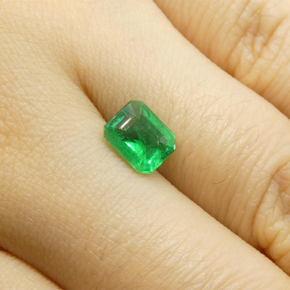 1.03ct Emerald Cut Green Emerald from Zambia For Sale 9