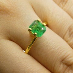 1.03ct Emerald Cut Green Emerald from Zambia