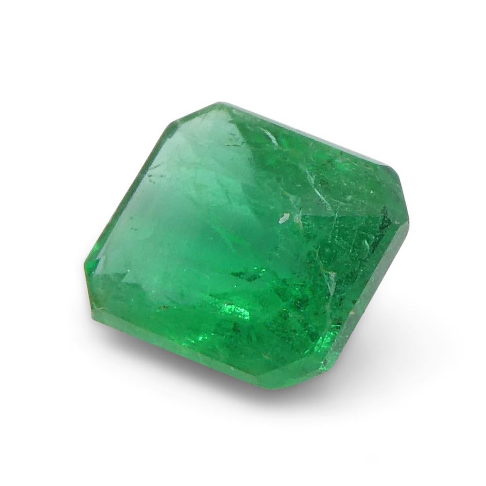 1.03ct Emerald Cut Green Emerald from Zambia For Sale 2