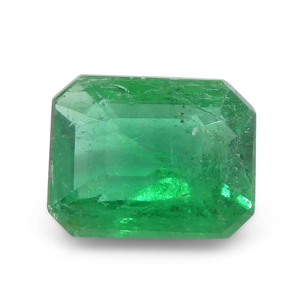 1.03ct Emerald Cut Green Emerald from Zambia For Sale 3
