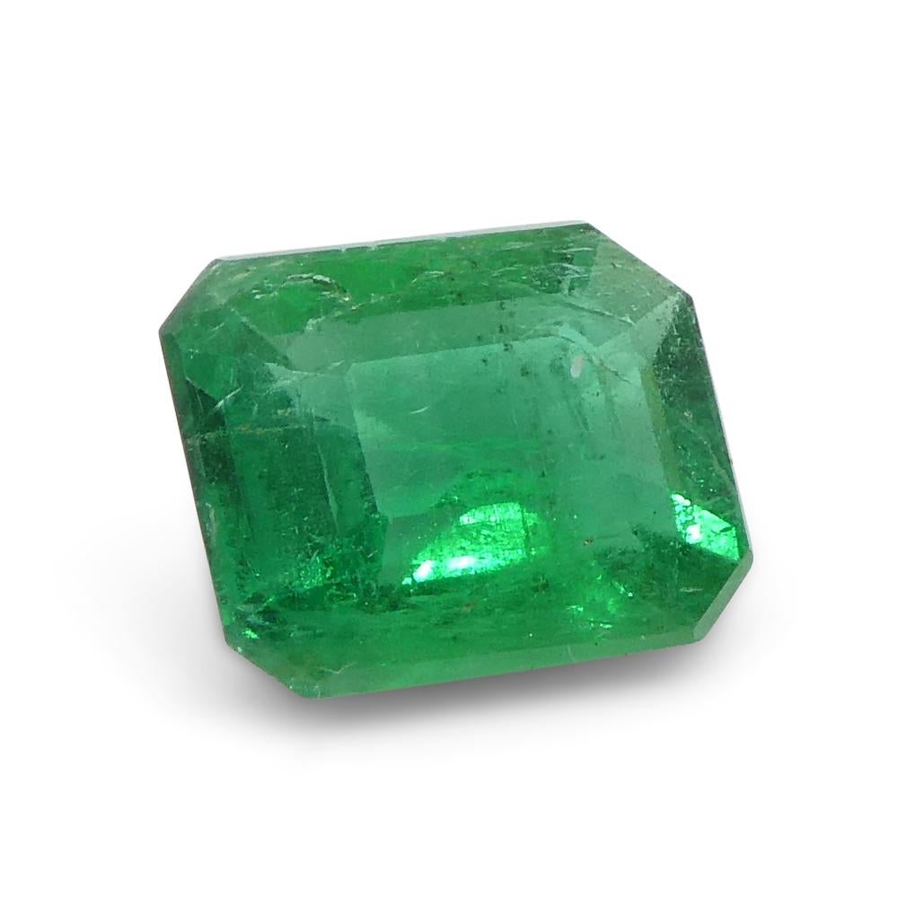 1.03ct Emerald Cut Green Emerald from Zambia For Sale 4