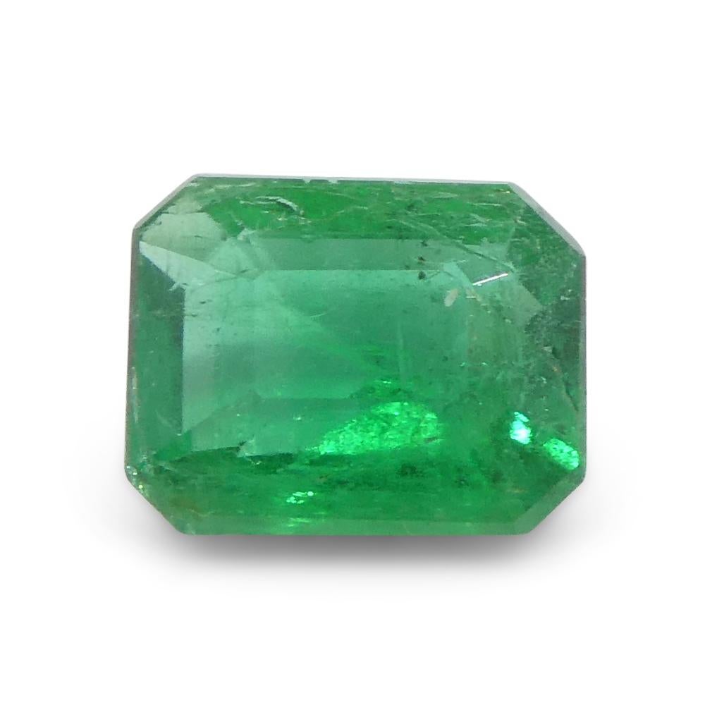 1.03ct Emerald Cut Green Emerald from Zambia For Sale 5