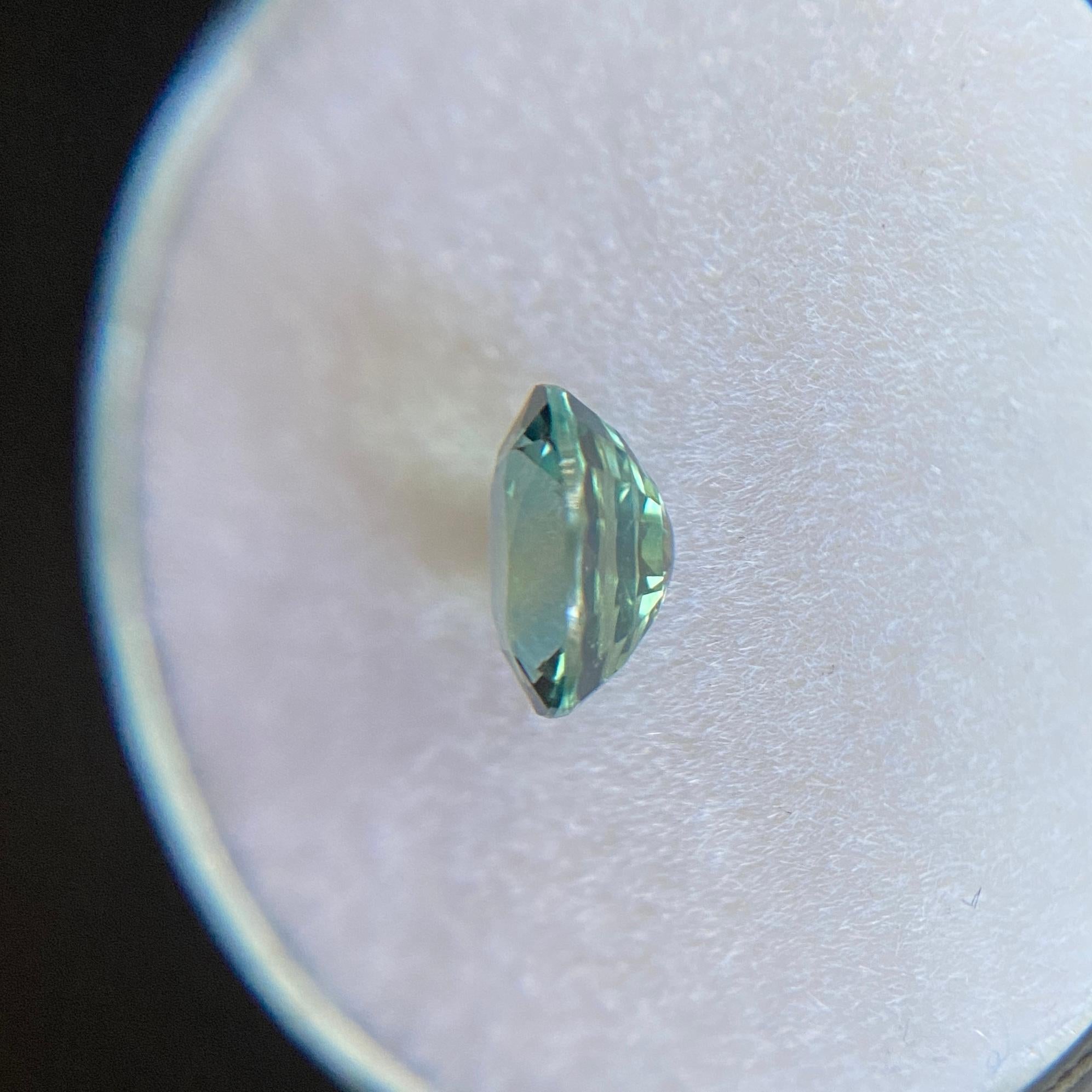 1.03ct GIA Certified Untreated Vivid Green Blue Sapphire Oval Cut Unheated Rare 4