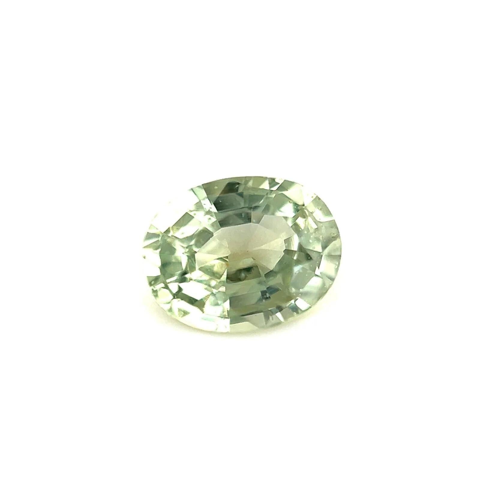 1.03ct Light Green Yellow Sapphire Untreated Oval Cut 6.9x5.4mm No Heat

Fine Natural Light Yellow Green Sapphire Gemstone.
1.03 Carat with a beautiful vivid green yellow colour and very good clarity, a clean stone with some small natural inclusions