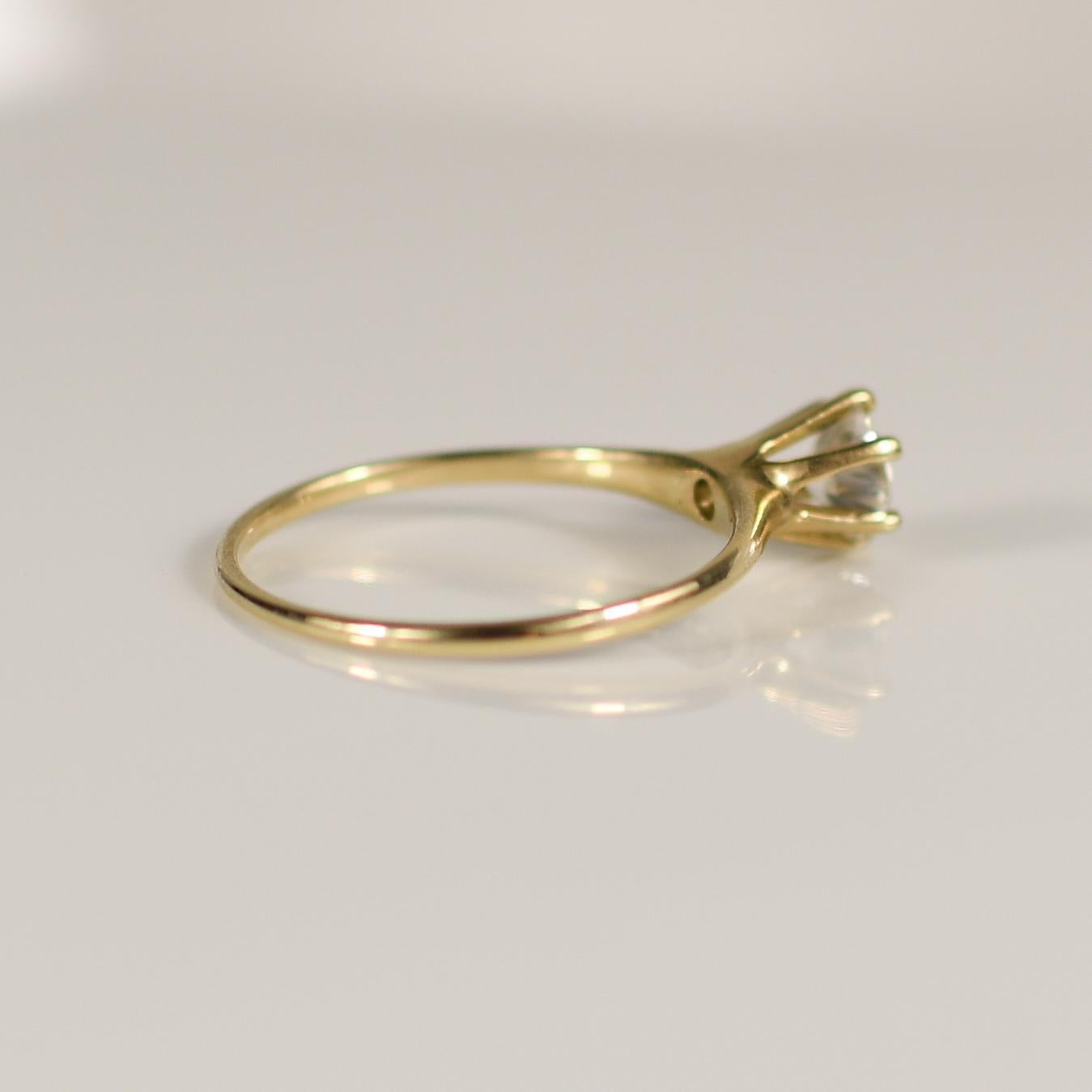 1.03ct Natürlicher Runder Brillant Diamant Solitär Verlobungsring in 14k Damen