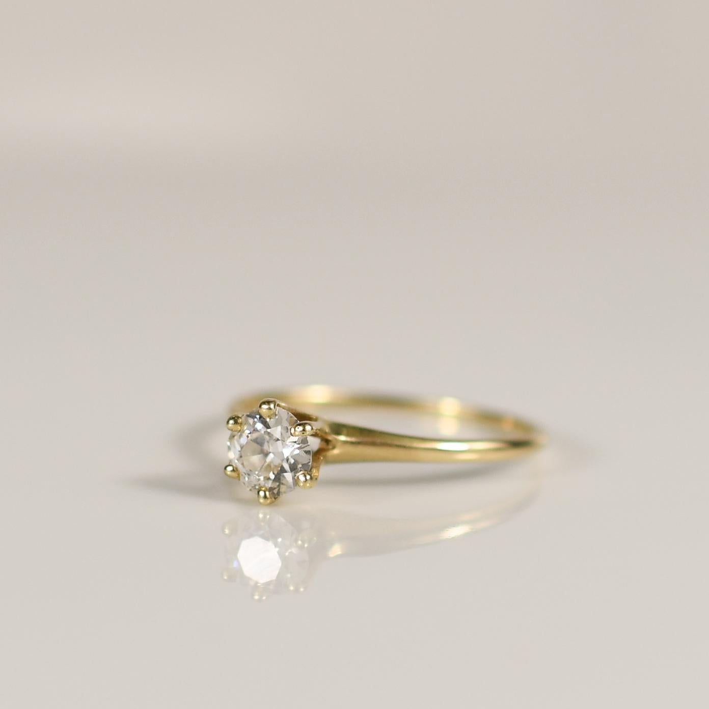 1.03ct Natürlicher Runder Brillant Diamant Solitär Verlobungsring in 14k 1
