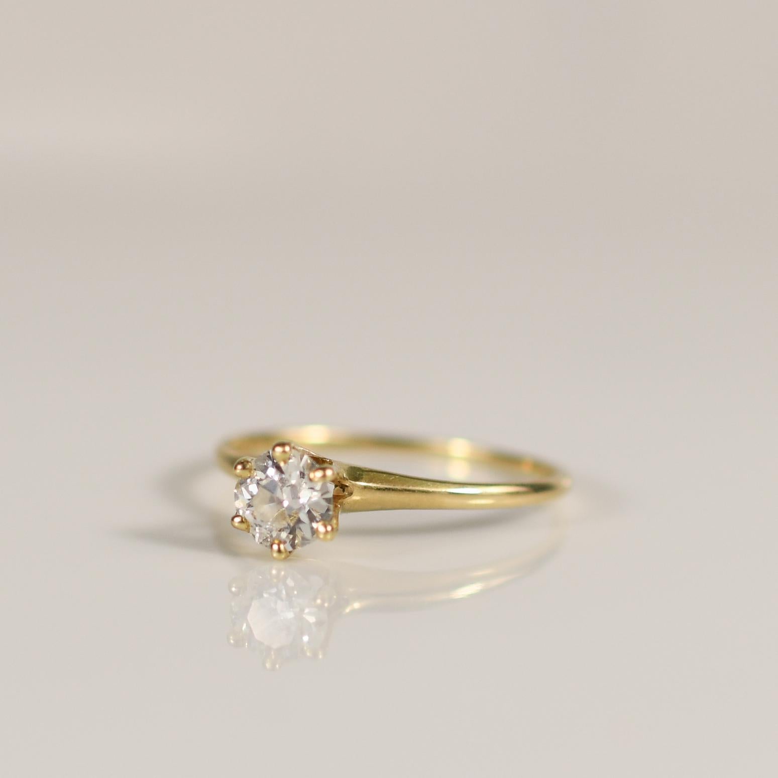 1.03ct Natürlicher Runder Brillant Diamant Solitär Verlobungsring in 14k 2
