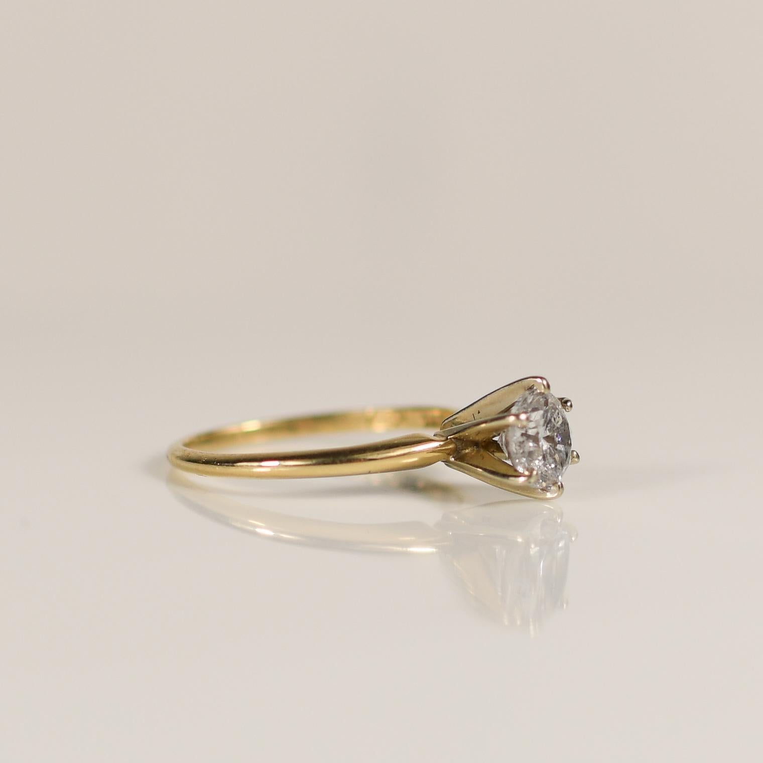 1.03ct Natürlicher Runder Brillant Diamant Solitär Verlobungsring in 14k 4