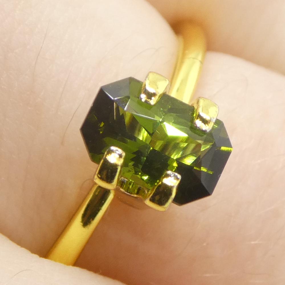 Octagon Cut 1.03ct Octagonal/Rectangle Green Tourmaline For Sale