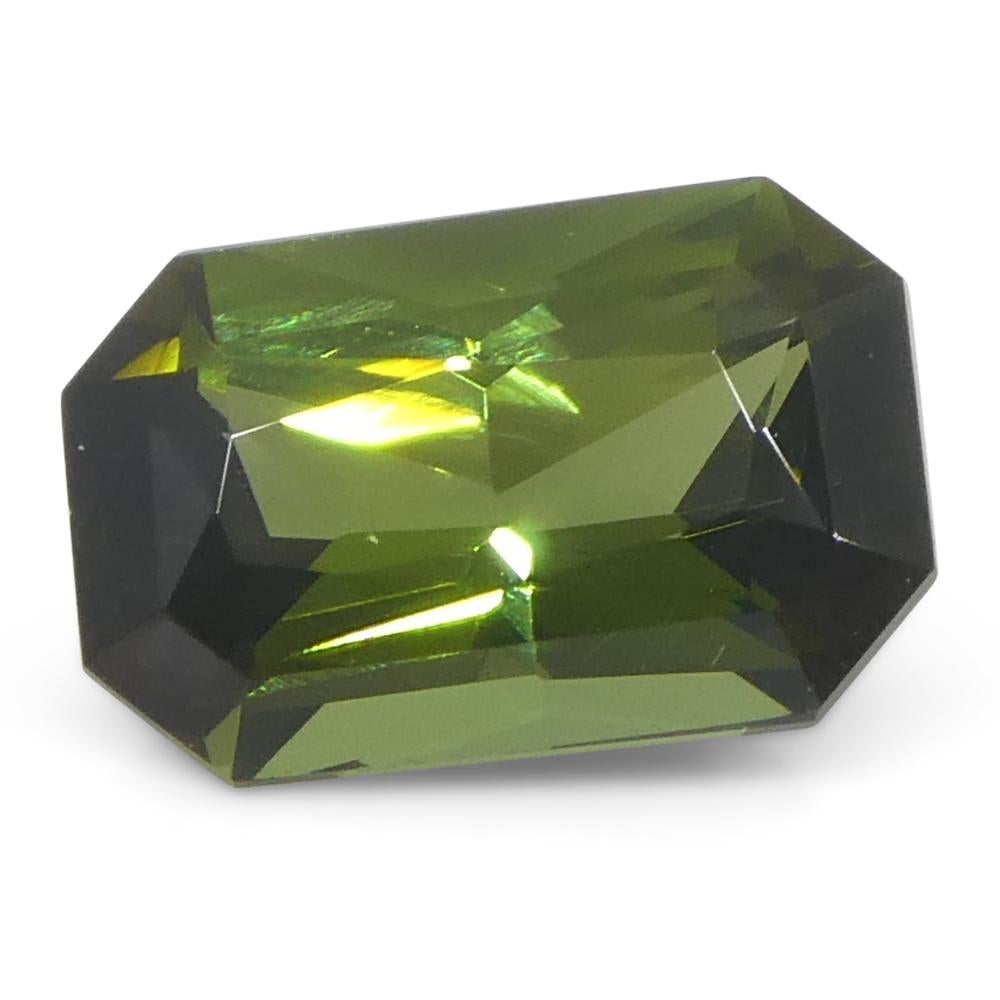 Women's or Men's 1.03ct Octagonal/Rectangle Green Tourmaline For Sale