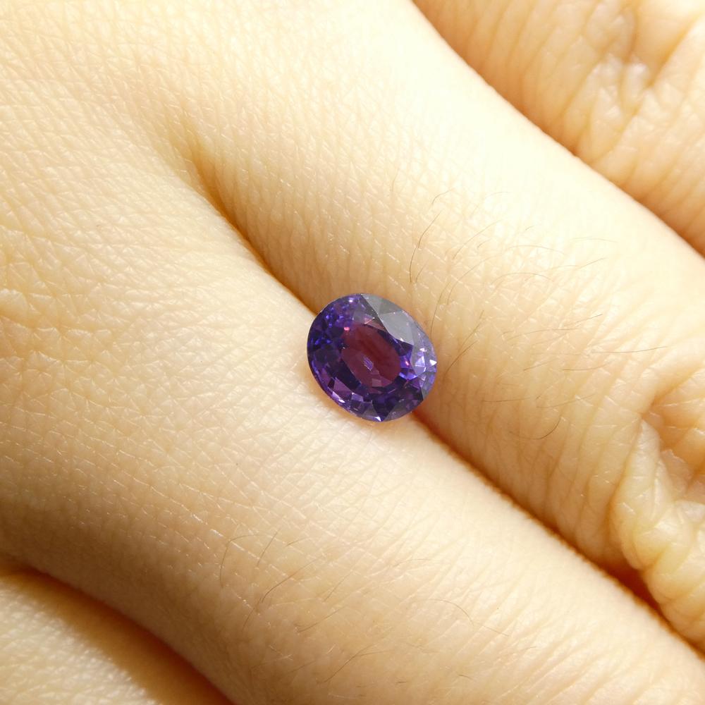 Brilliant Cut 1.03ct Oval Purple Sapphire from Madagascar, Unheated For Sale