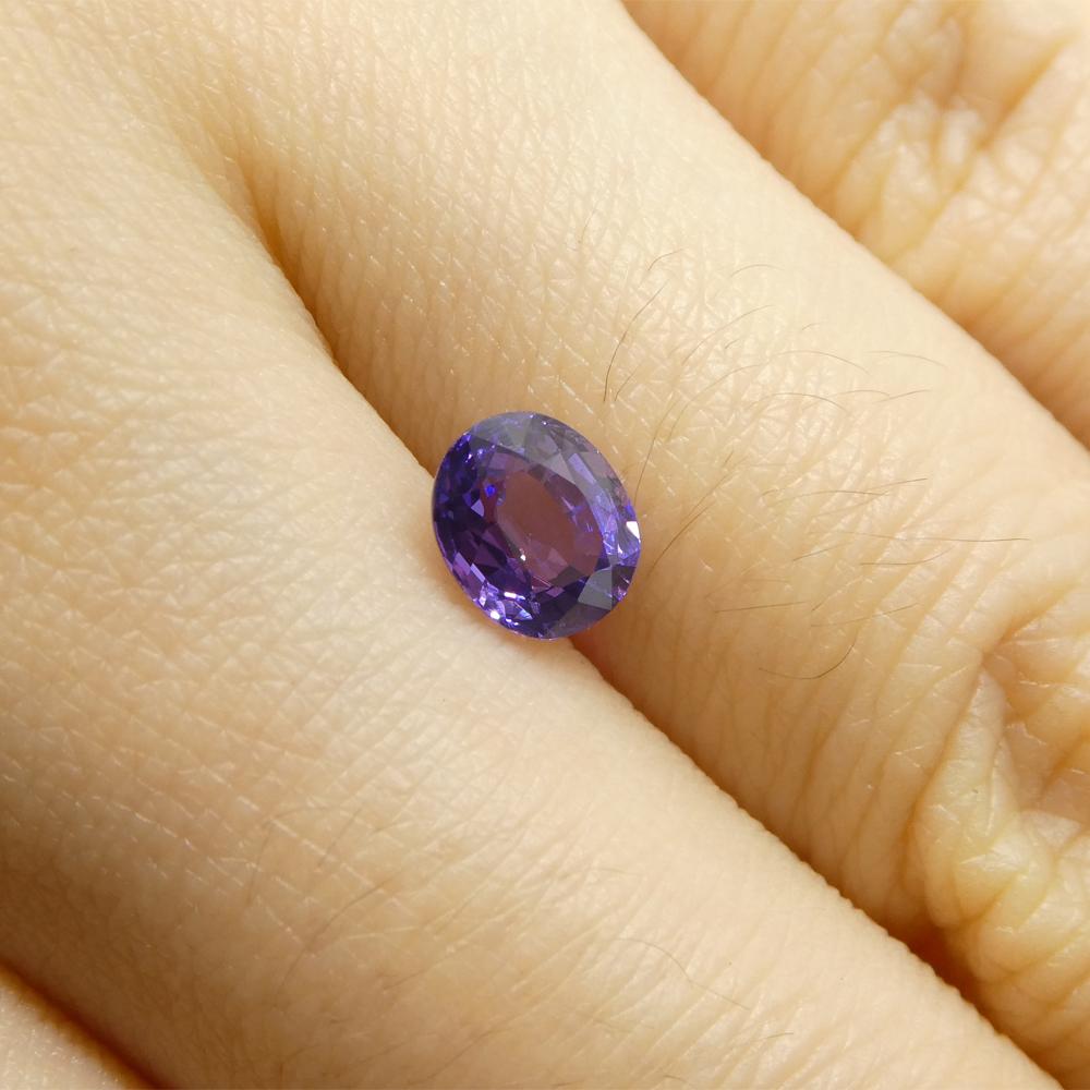 1.03ct Oval Purple Sapphire from Madagascar, Unheated In New Condition For Sale In Toronto, Ontario